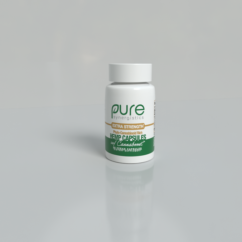pure synergistics hemp capsules w/ cannaboost – 30 count